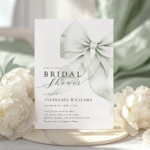 Invitation à la douche nuptiale Elégante Bow verte