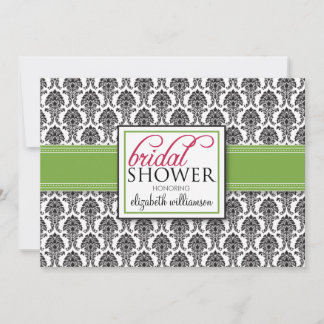Invitation à la douche nuptiale élégante Damask (c