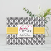 Invitation à la douche nuptiale élégante Damask (c (Debout devant)