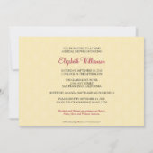 Invitation à la douche nuptiale élégante Damask (c (Dos)