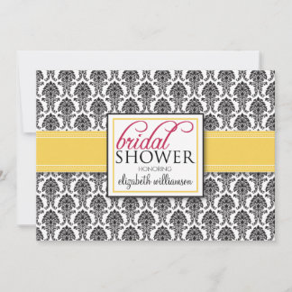 Invitation à la douche nuptiale élégante Damask (c