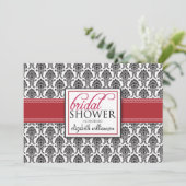 Invitation à la douche nuptiale élégante Damask (e (Debout devant)