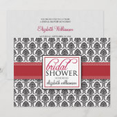 Invitation à la douche nuptiale élégante Damask (e (Devant / Derrière)