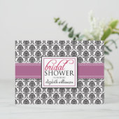 Invitation à la douche nuptiale élégante Damask (l (Debout devant)