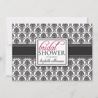 Invitation à la douche nuptiale élégante Damask (n