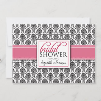 Invitation à la douche nuptiale élégante Damask (r