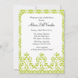 Invitation à la douche nuptiale élégante Green Dam