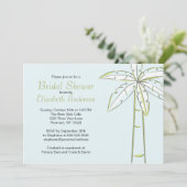 Invitation à la douche nuptiale élégante Palm Tree (Debout devant)