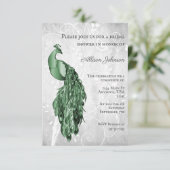 Invitation à la douche nuptiale Emerald Green Peac (Debout devant)