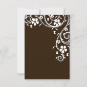 Invitation à la douche nuptiale en acajou Floral (Dos)