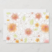 Invitation à la douche nuptiale en aquarelle flora (Dos)