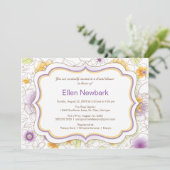 Invitation à la douche nuptiale en aquarelle flora (Debout devant)