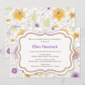 Invitation à la douche nuptiale en aquarelle flora (Devant / Derrière)