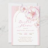 Invitation à la douche nuptiale en arc floral rose (Devant)