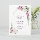 Invitation à la douche nuptiale en arc floral rose (Debout devant)