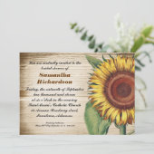 invitation à la douche nuptiale en bois rustique e (Debout devant)