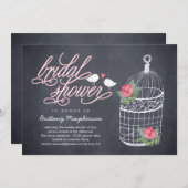 Invitation à la douche nuptiale en cage ornée (Devant / Derrière)