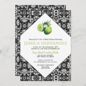 Invitation à la douche nuptiale en carreaux de cha (Devant / Derrière)