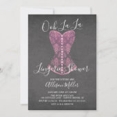 Invitation à la douche nuptiale en corse rose (Devant)