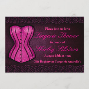 Invitation à la douche nuptiale en corse rose