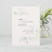 Invitation à la douche nuptiale en crème de feuill (Debout devant)