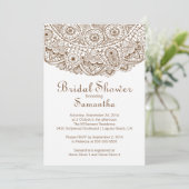 Invitation à la douche nuptiale en dentelle Brown (Debout devant)