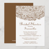 Invitation à la douche nuptiale en dentelle Brown (Devant / Derrière)