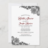Invitation à la douche nuptiale en dentelle noire (Devant)