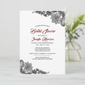 Invitation à la douche nuptiale en dentelle noire (Debout devant)
