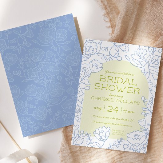 Invitation à la douche nuptiale en fleur de citron