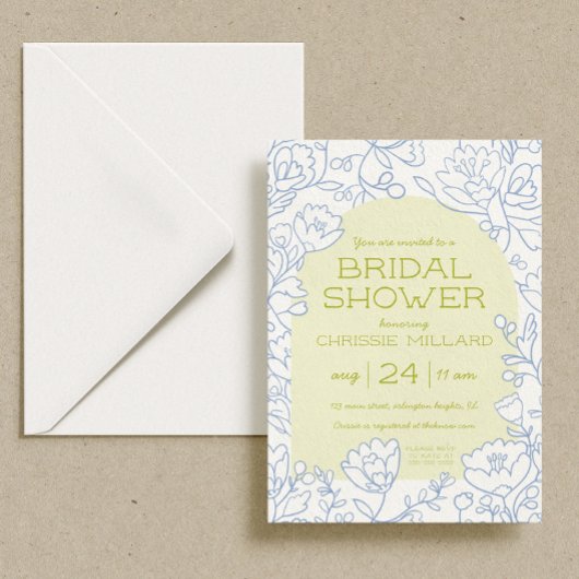 Invitation à la douche nuptiale en fleur de citron