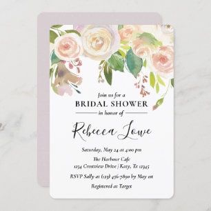 Invitation à la douche nuptiale en fleur de Rose n