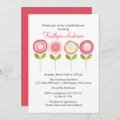 Invitation à la douche nuptiale en fleurs (Devant / Derrière)