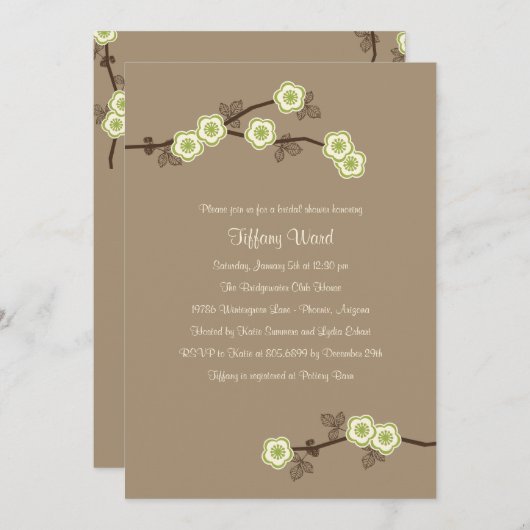 Invitation à la douche nuptiale en fleurs béantes (Devant / Derrière)