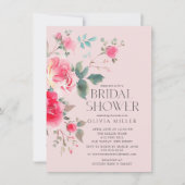 Invitation à la douche nuptiale en fleurs bleues (Devant)