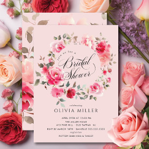 Invitation à la douche nuptiale en fleurs bleues