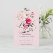 Invitation à la douche nuptiale en fleurs bleues (Debout devant)