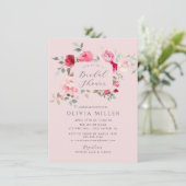 Invitation à la douche nuptiale en fleurs bleues (Debout devant)