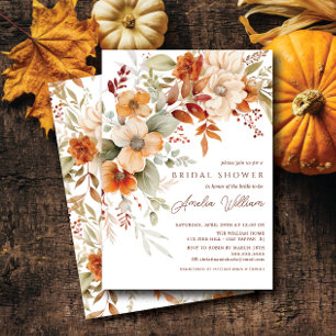 Invitation à la douche nuptiale en fleurs d'automn