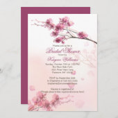 Invitation à la douche nuptiale en fleurs de ceris (Devant / Derrière)