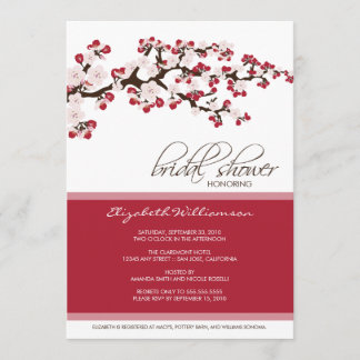 Invitation à la douche nuptiale en fleurs de ceris