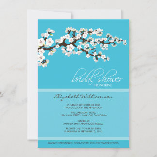 Invitation à la douche nuptiale en fleurs de ceris