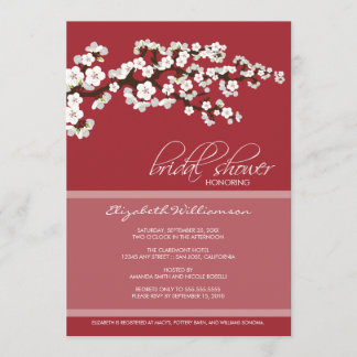 Invitation à la douche nuptiale en fleurs de ceris