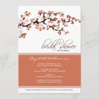 Invitation à la douche nuptiale en fleurs de ceris