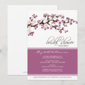 Invitation à la douche nuptiale en fleurs de ceris (Devant / Derrière)