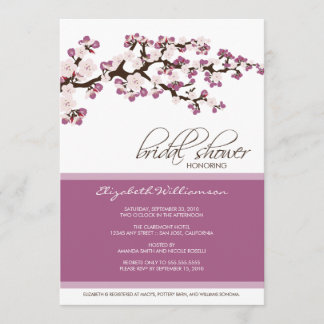 Invitation à la douche nuptiale en fleurs de ceris