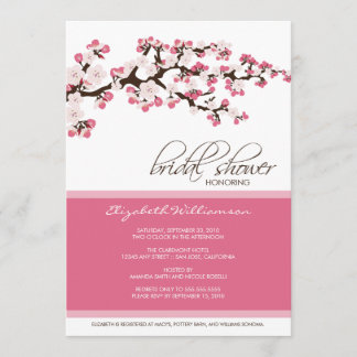 Invitation à la douche nuptiale en fleurs de ceris
