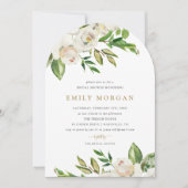 Invitation à la douche nuptiale en fleurs dorées (Devant)