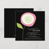 Invitation à la douche nuptiale en fleurs roses mo (Devant / Derrière)