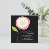 Invitation à la douche nuptiale en fleurs roses mo (Debout devant)